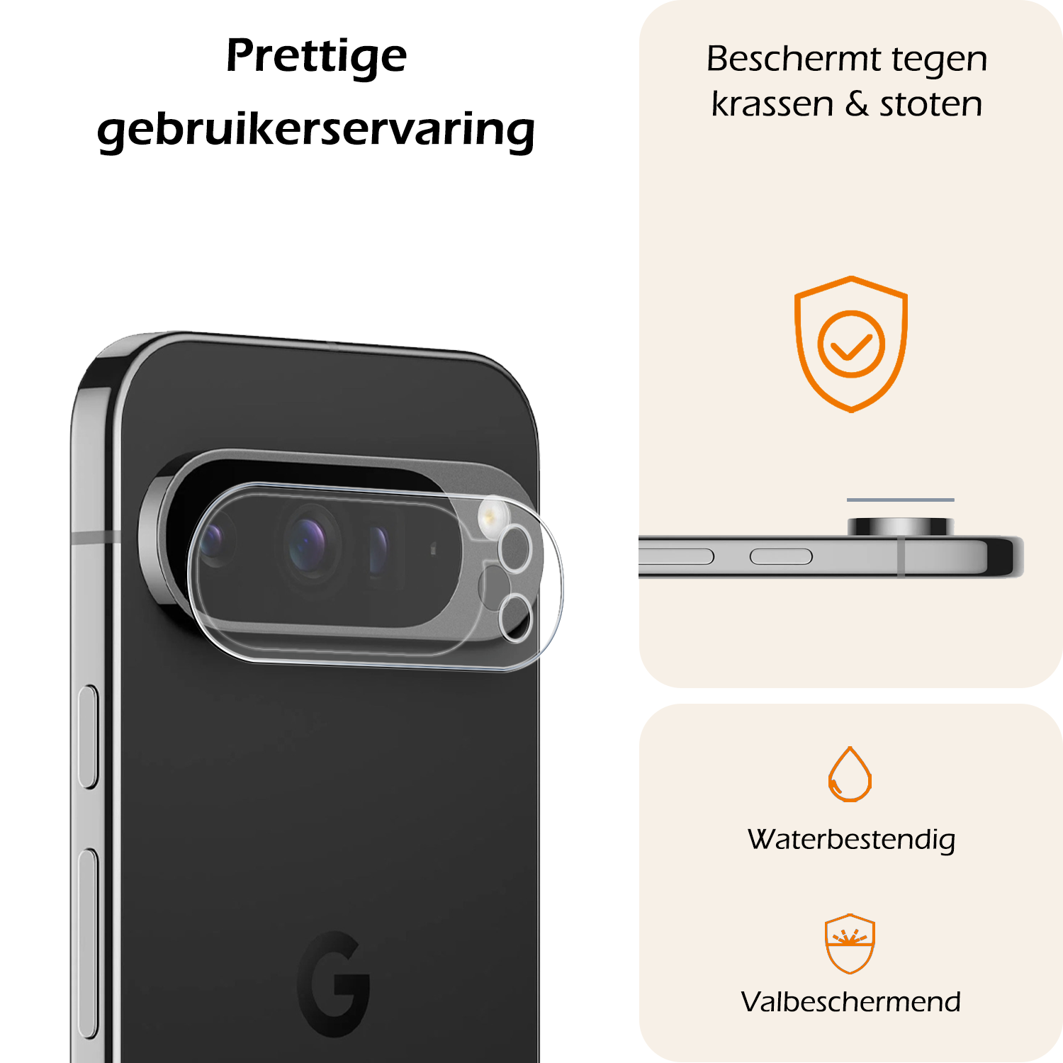 Nomfy Screenprotector Geschikt voor Google Pixel 9 Pro Camera Lens Screenprotector Glas - Screenprotector Geschikt voor Google Pixel 9 Pro Screenprotector Camera Protector Gehard Glas - 2 PACK