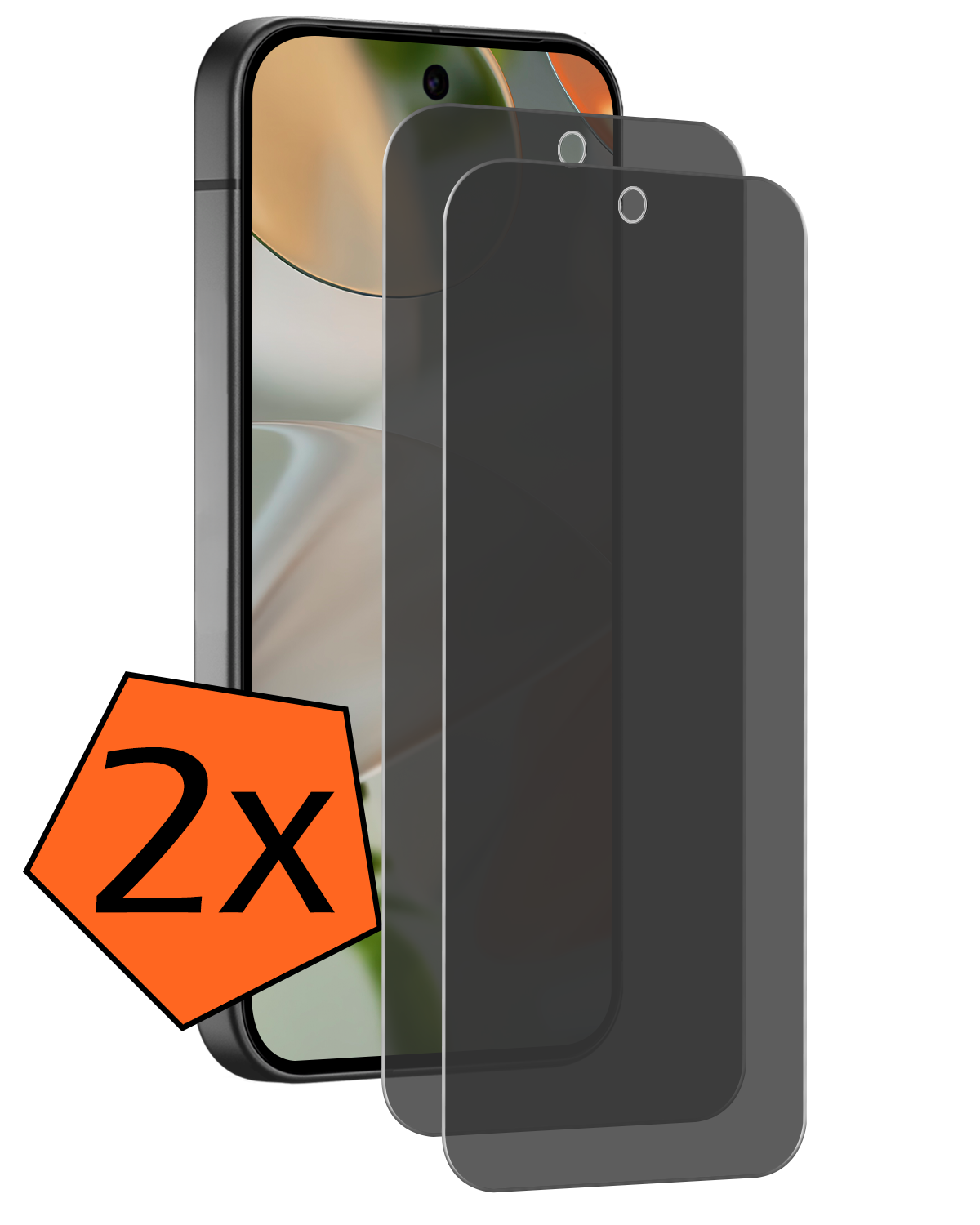 Nomfy Screenprotector Geschikt voor Google Pixel 9 Pro Screenprotector Privacy Glas Gehard Full Cover - Screenprotector Geschikt voor Google Pixel 9 Pro Screenprotector Privacy Tempered Glass - 2 PACK