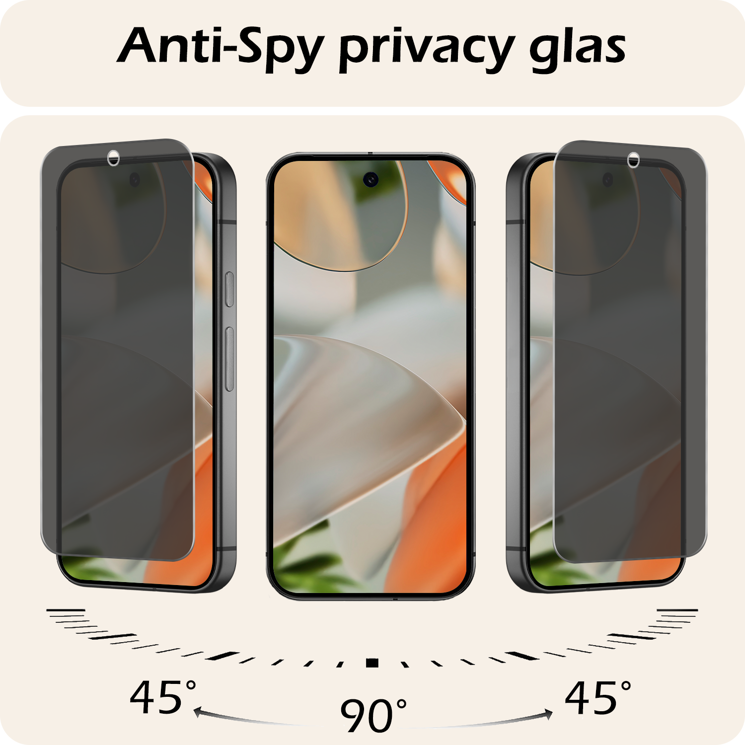 Nomfy Screenprotector Geschikt voor Google Pixel 9 Pro Screenprotector Privacy Glas Gehard Full Cover - Screenprotector Geschikt voor Google Pixel 9 Pro Screenprotector Privacy Tempered Glass - 2 PACK