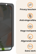 Nomfy Screenprotector Geschikt voor Google Pixel 9 Screenprotector Privacy Glas Gehard Full Cover - Screenprotector Geschikt voor Google Pixel 9 Screenprotector Privacy Tempered Glass - 2 PACK