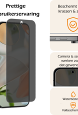 Nomfy Screenprotector Geschikt voor Google Pixel 9 Screenprotector Privacy Glas Gehard Full Cover - Screenprotector Geschikt voor Google Pixel 9 Screenprotector Privacy Tempered Glass - 2 PACK