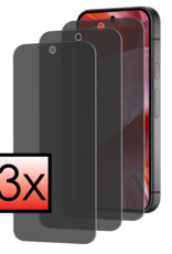 NoXx Screenprotector Geschikt voor Google Pixel 9 Pro XL Screenprotector Privacy Glas Gehard Full Cover - Screenprotector Geschikt voor Google Pixel 9 Pro XL Screenprotector Privacy Tempered Glass - 3 PACK