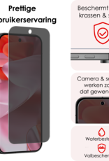 NoXx Screenprotector Geschikt voor Google Pixel 9 Pro XL Screenprotector Privacy Glas Gehard Full Cover - Screenprotector Geschikt voor Google Pixel 9 Pro XL Screenprotector Privacy Tempered Glass - 3 PACK