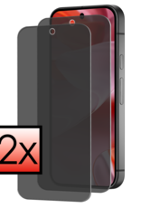 NoXx Screenprotector Geschikt voor Google Pixel 9 Pro XL Screenprotector Privacy Glas Gehard Full Cover - Screenprotector Geschikt voor Google Pixel 9 Pro XL Screenprotector Privacy Tempered Glass - 2 PACK