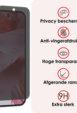 NoXx Screenprotector Geschikt voor Google Pixel 9 Pro XL Screenprotector Privacy Glas Gehard Full Cover - Screenprotector Geschikt voor Google Pixel 9 Pro XL Screenprotector Privacy Tempered Glass - 2 PACK