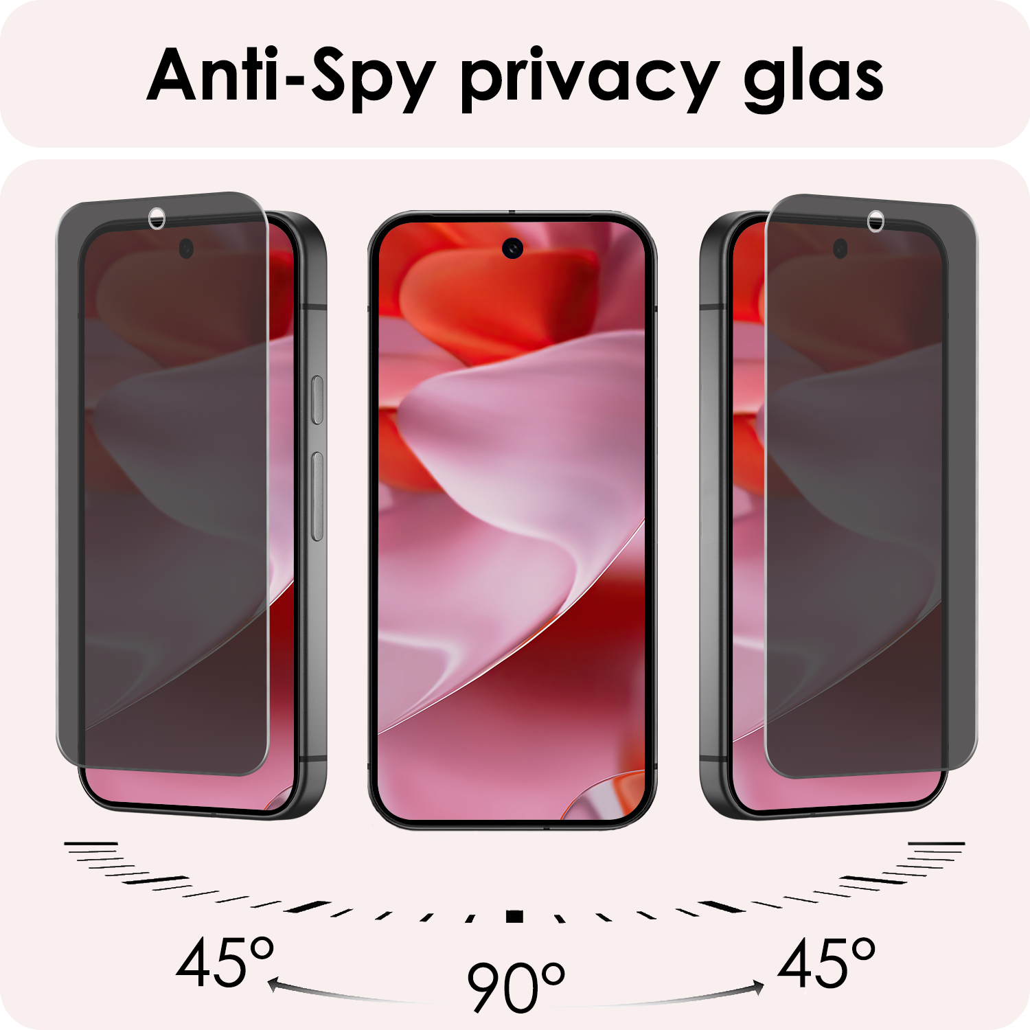 NoXx Screenprotector Geschikt voor Google Pixel 9 Pro XL Screenprotector Privacy Glas Gehard Full Cover - Screenprotector Geschikt voor Google Pixel 9 Pro XL Screenprotector Privacy Tempered Glass - 2 PACK