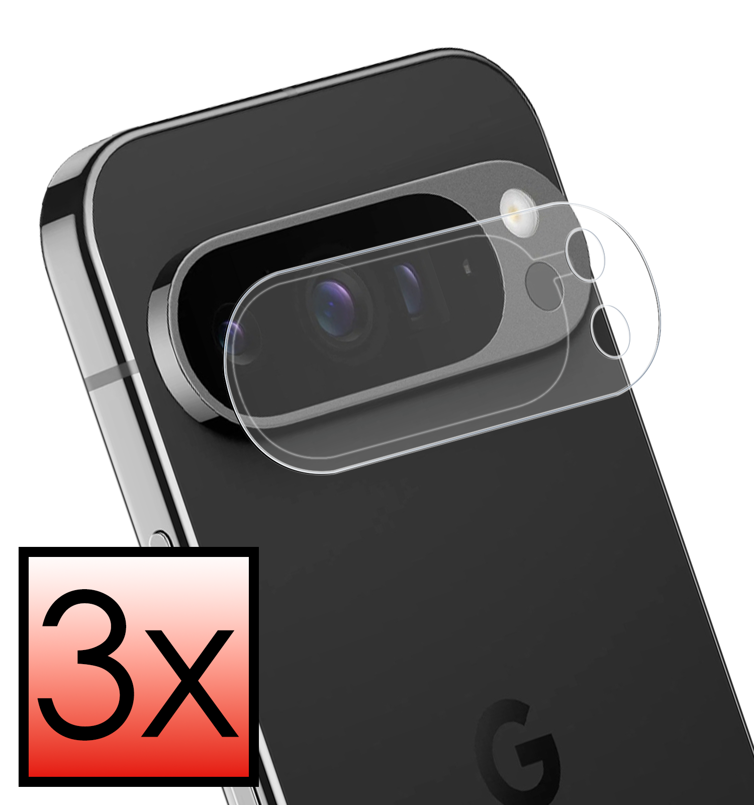 NoXx Screenprotector Geschikt voor Google Pixel 9 Pro Camera Lens Screenprotector Glas - Screenprotector Geschikt voor Google Pixel 9 Pro Screenprotector Camera Protector Gehard Glas - 3 PACK
