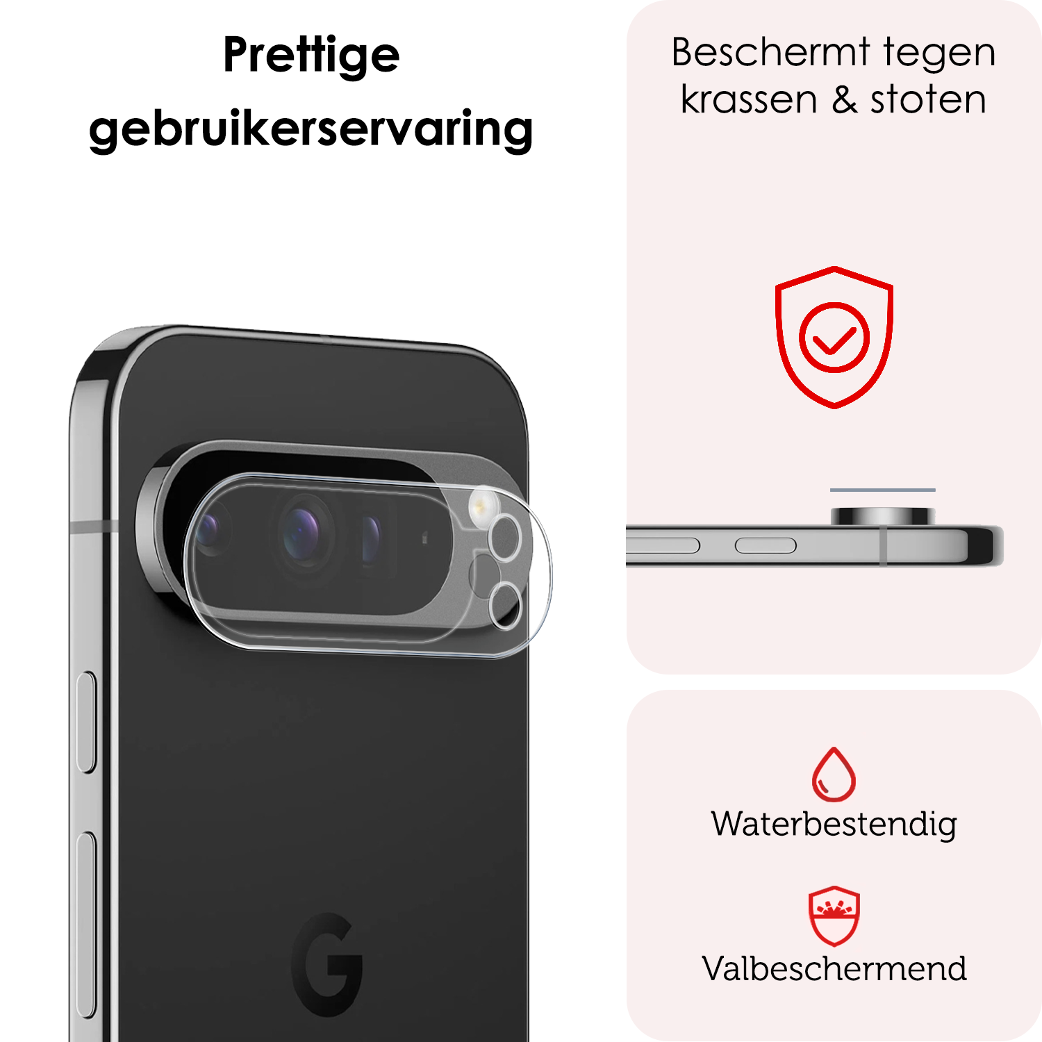 NoXx Screenprotector Geschikt voor Google Pixel 9 Pro Camera Lens Screenprotector Glas - Screenprotector Geschikt voor Google Pixel 9 Pro Screenprotector Camera Protector Gehard Glas - 2 PACK