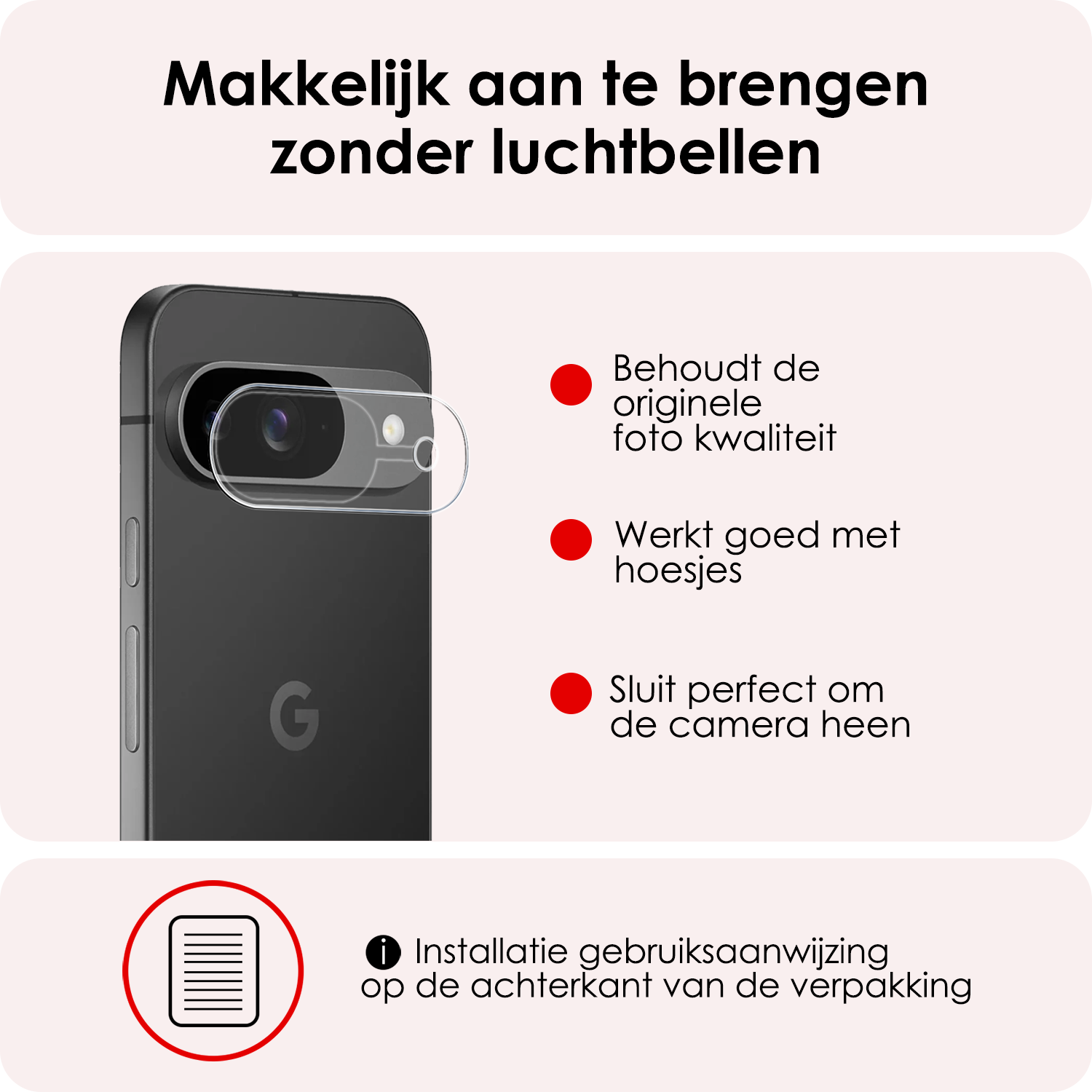 NoXx Screenprotector Geschikt voor Google Pixel 9 Camera Lens Screenprotector Glas - Screenprotector Geschikt voor Google Pixel 9 Screenprotector Camera Protector Gehard Glas - 3 PACK