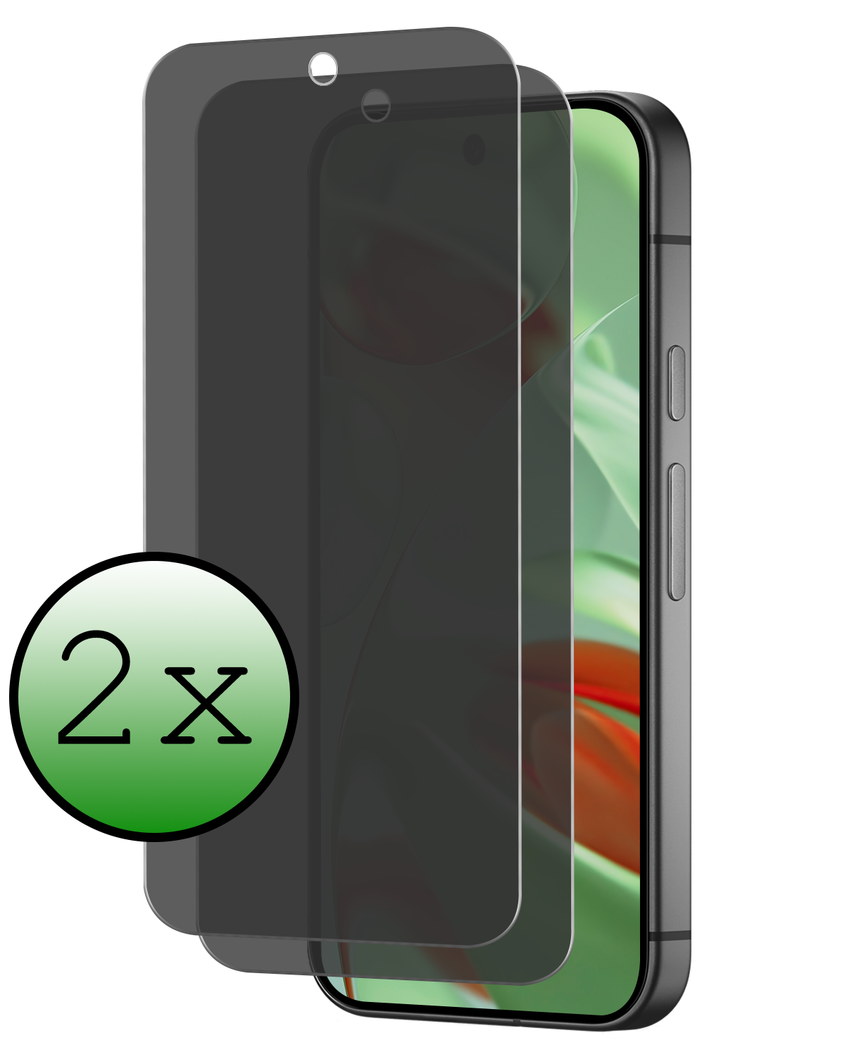 BASEY. Screenprotector Geschikt voor Google Pixel 9 Pro XL Screenprotector Privacy Glas Gehard Full Cover - Screenprotector Geschikt voor Google Pixel 9 Pro XL Screenprotector Privacy Tempered Glass - 2 PACK