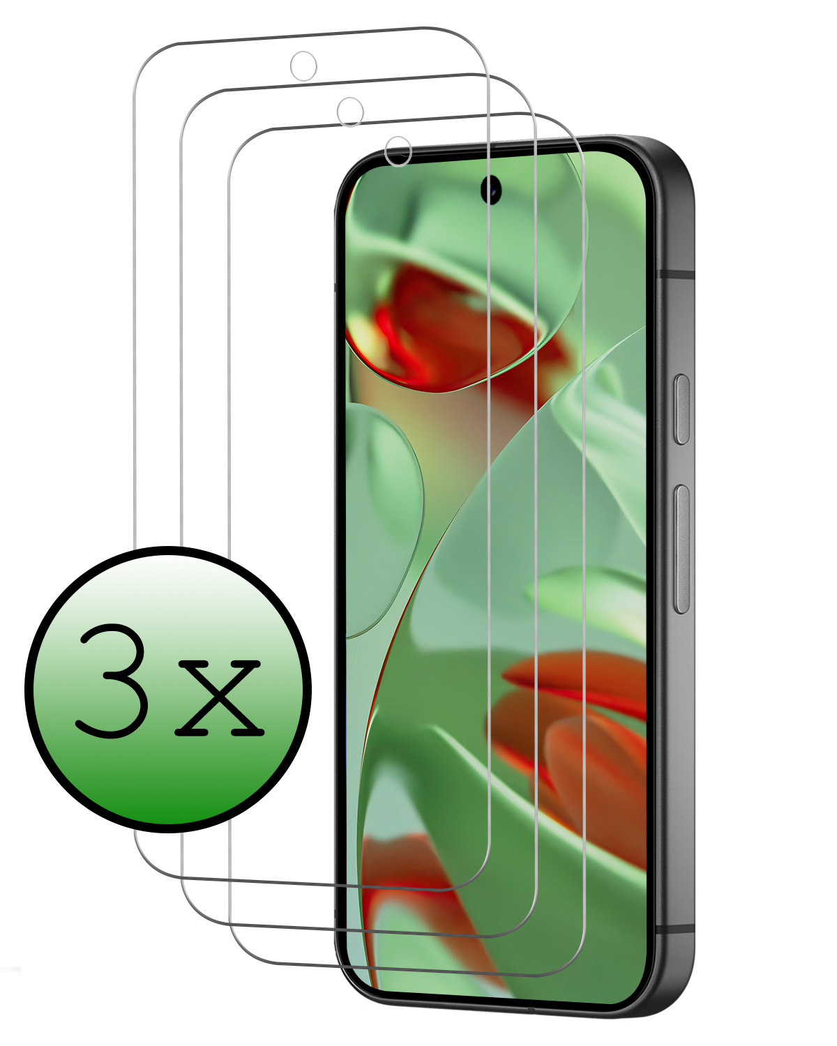 BASEY. Screenprotector Geschikt voor Google Pixel 9 Screenprotector Glas Gehard Tempered Glass - Screenprotector Geschikt voor Google Pixel 9 Screen Protector Screen Cover - 3 PACK