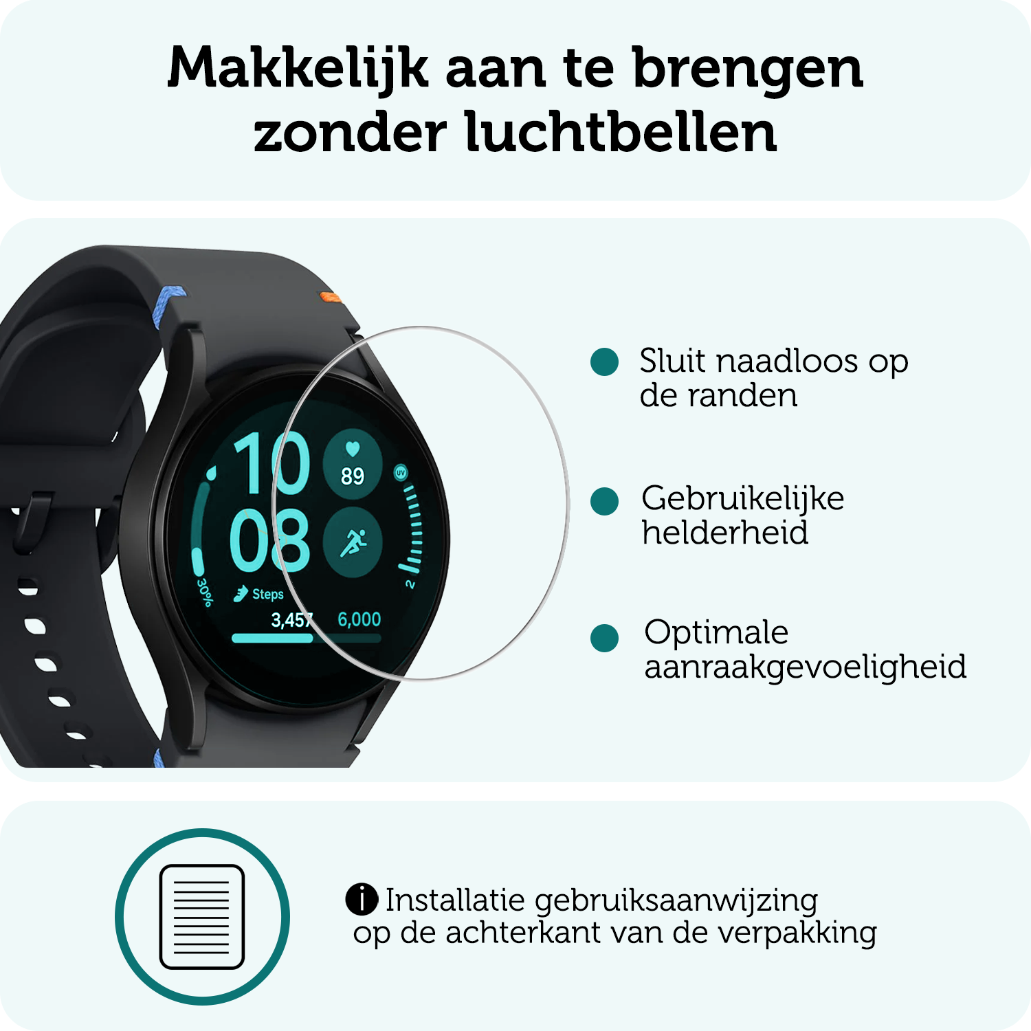 Forterra Screenprotector Geschikt voor Samsung Watch 7 44 mm Screenprotector Glas - Screen Protector Geschikt voor Samsung Galaxy Watch 7 (44 mm) Screenprotector Tempered Glass