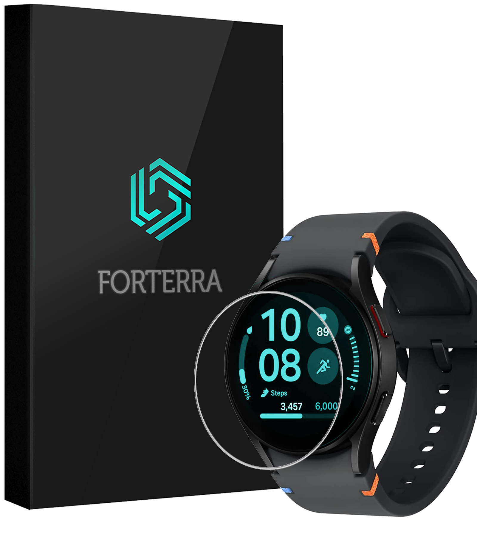 Forterra Screenprotector Geschikt voor Samsung Watch FE 40 mm Screenprotector Glas - Screen Protector Geschikt voor Samsung Galaxy Watch FE (40 mm) Screenprotector Tempered Glass