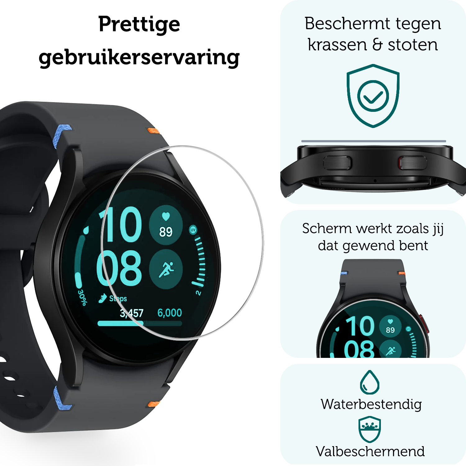 Forterra Screenprotector Geschikt voor Samsung Watch FE 40 mm Screenprotector Glas - Screen Protector Geschikt voor Samsung Galaxy Watch FE (40 mm) Screenprotector Tempered Glass
