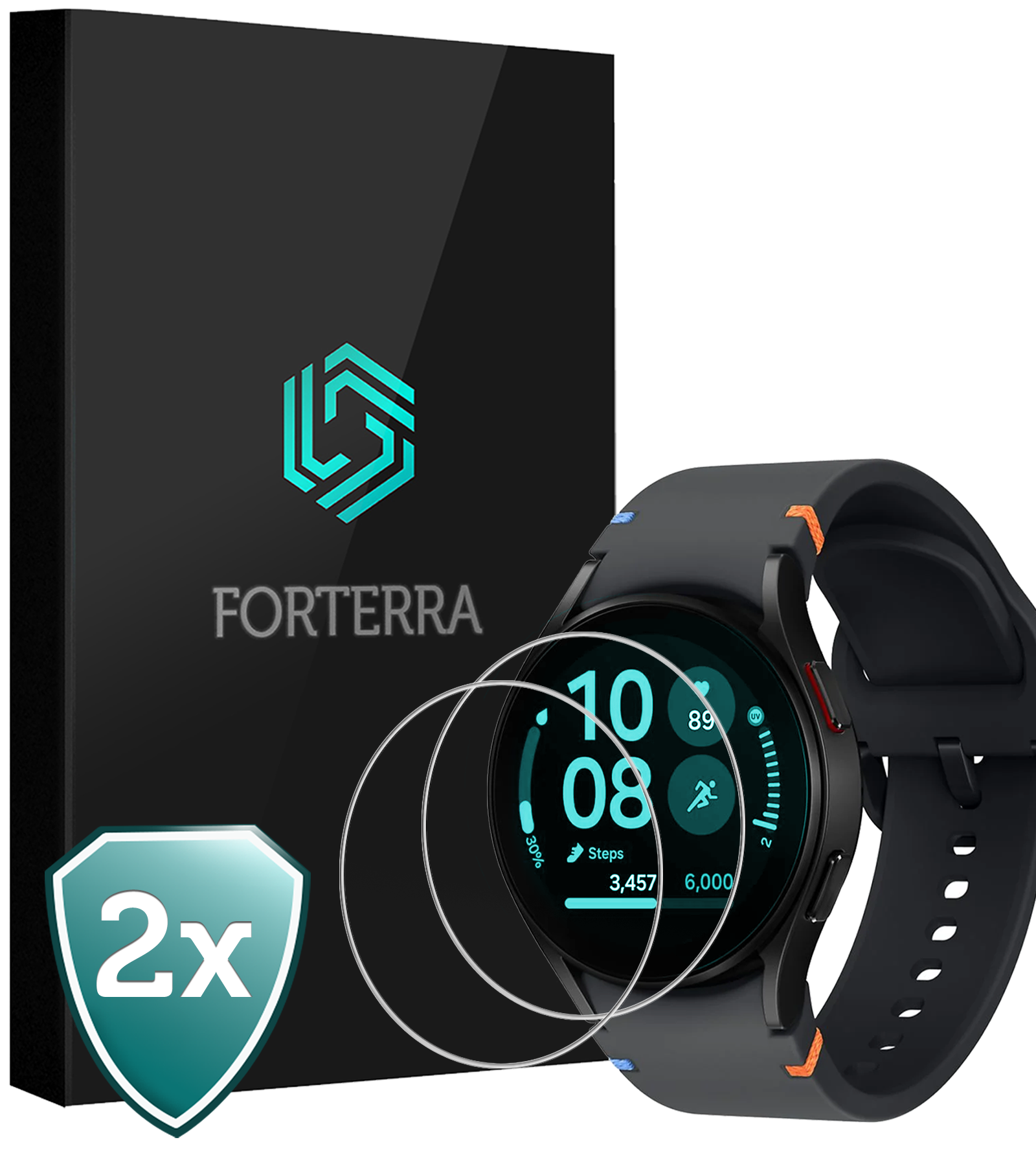 Forterra Screenprotector Geschikt voor Samsung Watch FE 40 mm Screenprotector Glas Gehard Screen Cover - Screen Protector Geschikt voor Samsung Galaxy Watch FE (40 mm) Screenprotector Tempered Glass - 2 PACK