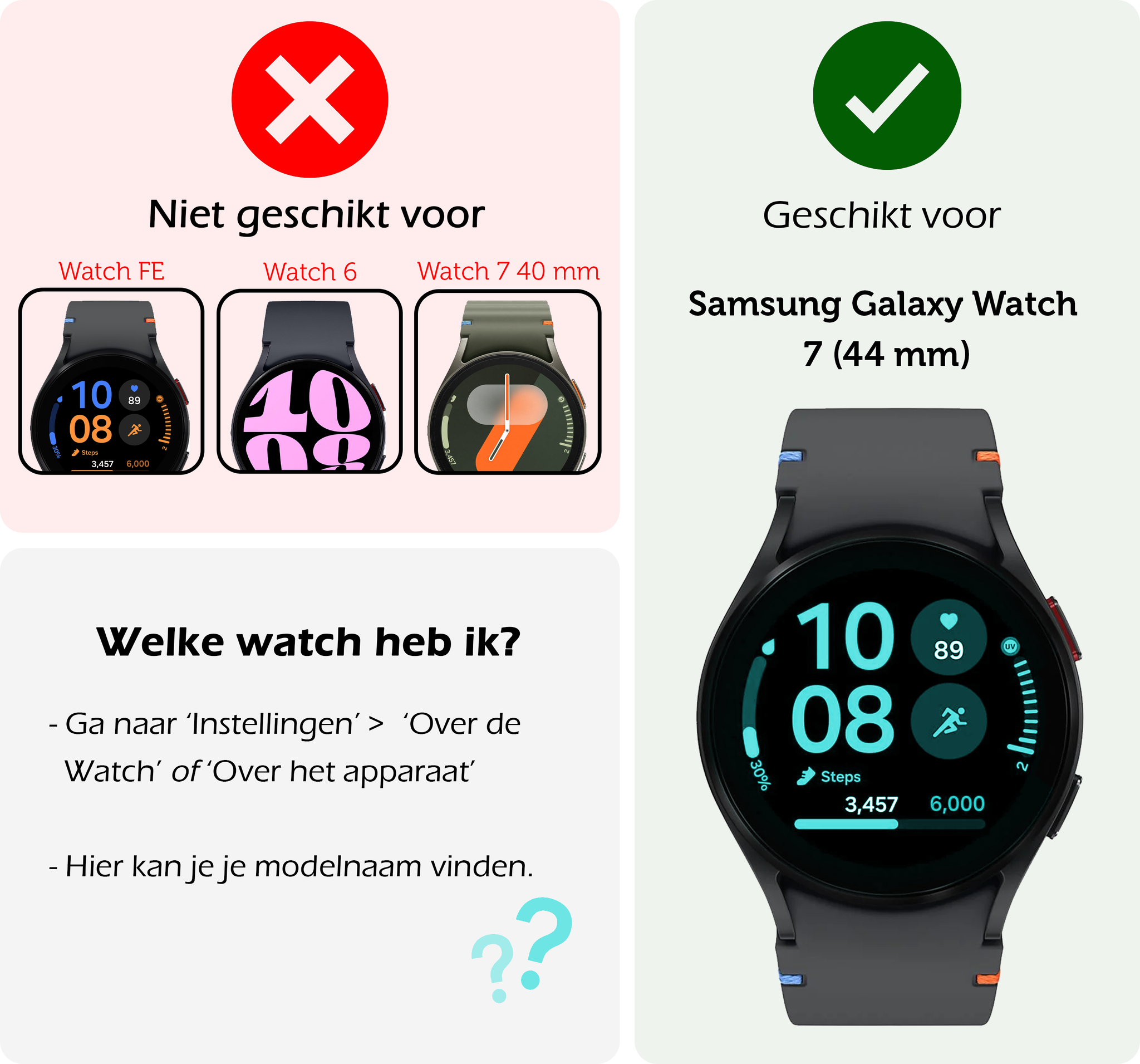 Forterra Screenprotector Geschikt voor Samsung Watch 7 44 mm Screenprotector Glas - Screen Protector Geschikt voor Samsung Galaxy Watch 7 (44 mm) Screenprotector Tempered Glass