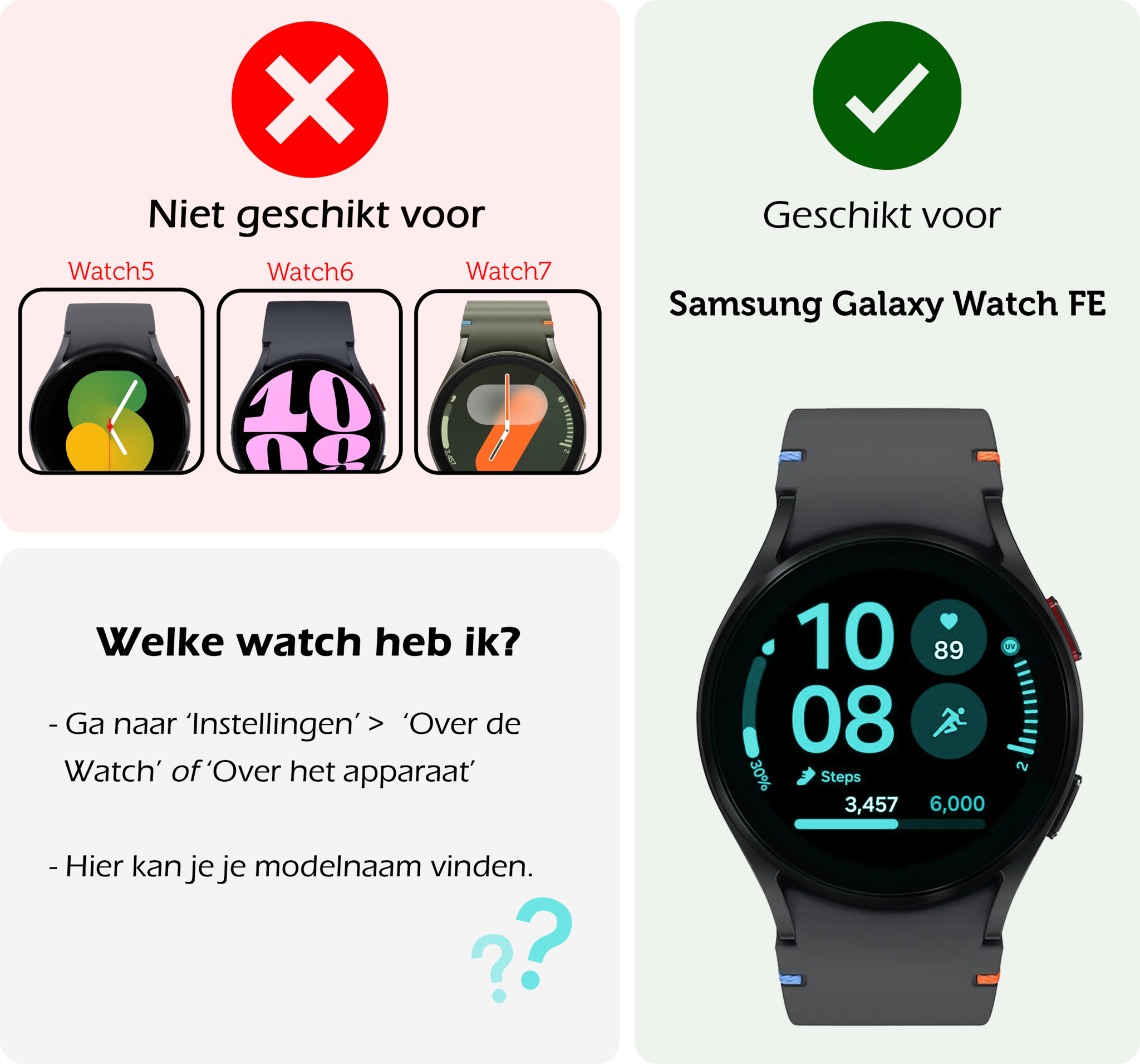 Forterra Screenprotector Geschikt voor Samsung Watch FE 40 mm Screenprotector Glas Gehard Screen Cover - Screen Protector Geschikt voor Samsung Galaxy Watch FE (40 mm) Screenprotector Tempered Glass - 2 PACK