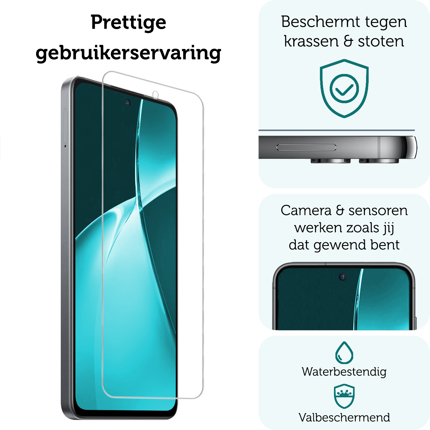 Forterra Screenprotector Geschikt voor OnePlus Nord CE4 Lite Screenprotector Glas Gehard Tempered Glass - Screenprotector Geschikt voor OnePlus Nord CE4 Lite Screen Protector Screen Cover - 2 PACK