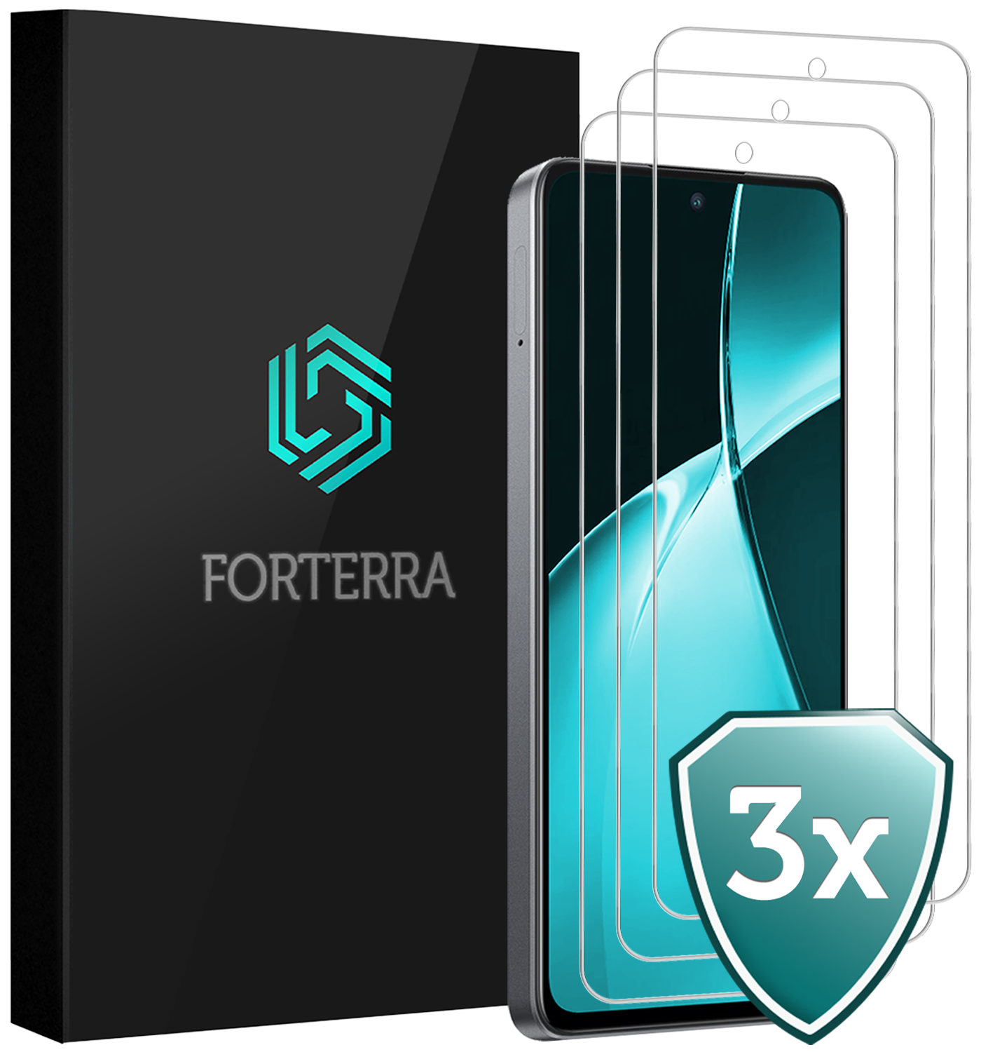 Forterra Screenprotector Geschikt voor OnePlus Nord CE4 Lite Screenprotector Glas Gehard Tempered Glass - Screenprotector Geschikt voor OnePlus Nord CE4 Lite Screen Protector Screen Cover - 3 PACK