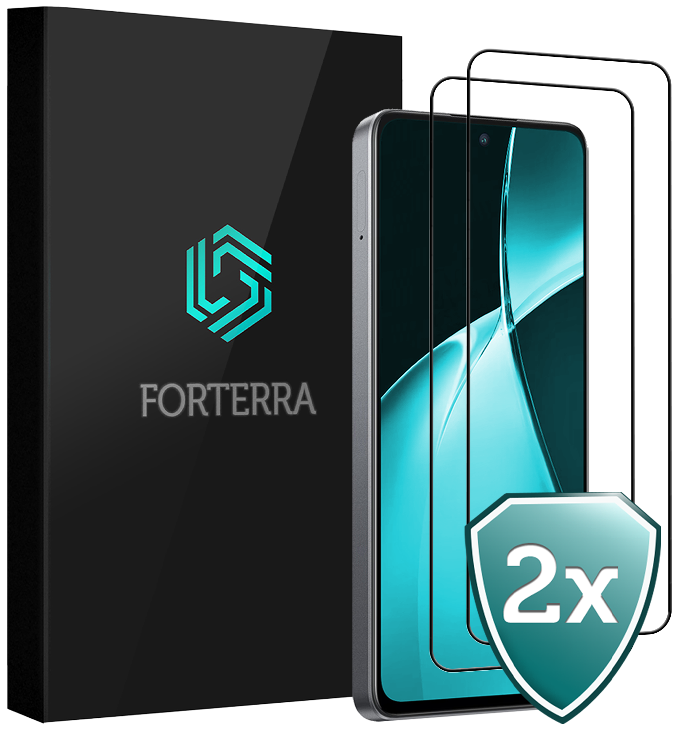 Forterra Screenprotector Geschikt voor OnePlus Nord CE4 Lite Screenprotector Glas Gehard Tempered Glass Full Cover - Screenprotector Geschikt voor OnePlus Nord CE4 Lite Screen Protector Screen Cover - 2 PACK