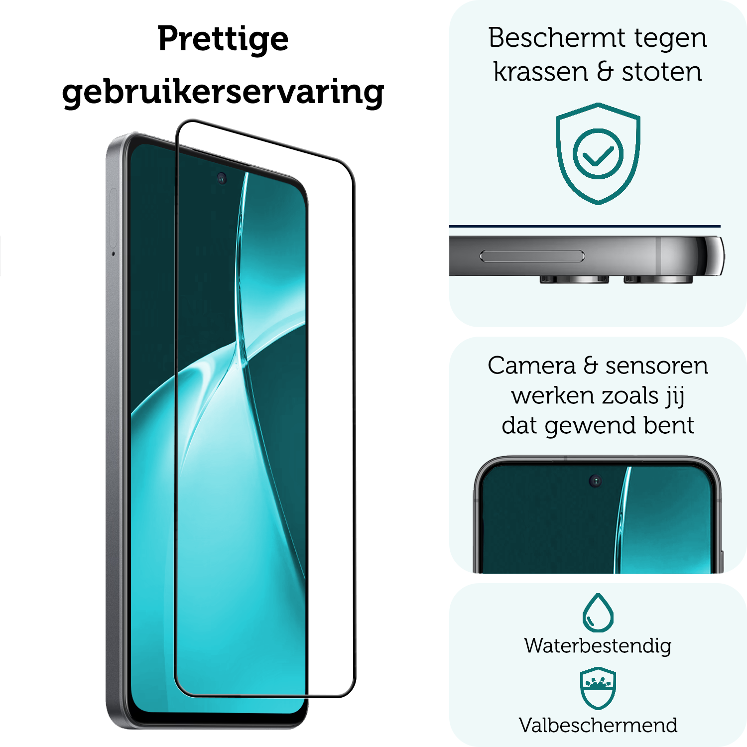 Forterra Screenprotector Geschikt voor OnePlus Nord CE4 Lite Screenprotector Glas Gehard Tempered Glass Full Cover - Screenprotector Geschikt voor OnePlus Nord CE4 Lite Screen Protector Screen Cover - 2 PACK