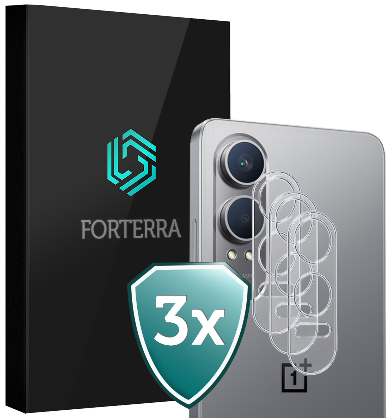 Forterra Screenprotector Geschikt voor OnePlus Nord CE4 Lite Camera Lens Screenprotector Glas - Screenprotector Geschikt voor OnePlus Nord CE4 Lite Screenprotector Camera Protector Gehard Glas - 3 PACK