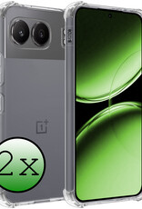 BASEY. Hoesje Geschikt voor OnePlus Nord 4 Hoesje Siliconen Shock Proof Case Hoes - Hoes Geschikt voor OnePlus Nord 4 Hoes Cover Case Shockproof - Transparant - 2 PACK