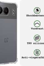 BASEY. Hoesje Geschikt voor OnePlus Nord 4 Hoesje Siliconen Shock Proof Case Hoes - Hoes Geschikt voor OnePlus Nord 4 Hoes Cover Case Shockproof - Transparant - 2 PACK