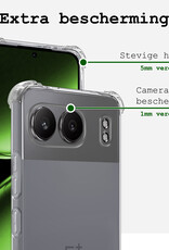 BASEY. Hoesje Geschikt voor OnePlus Nord 4 Hoesje Siliconen Shock Proof Case Hoes - Hoes Geschikt voor OnePlus Nord 4 Hoes Cover Case Shockproof - Transparant - 2 PACK