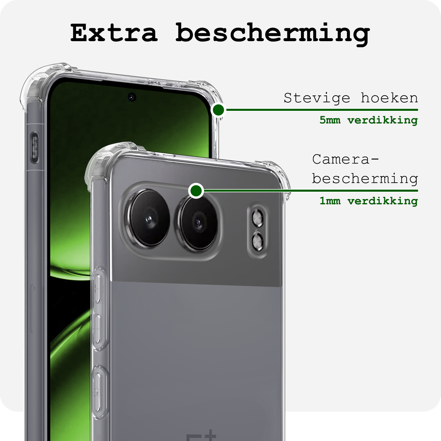 BASEY. Hoesje Geschikt voor OnePlus Nord 4 Hoesje Siliconen Shock Proof Case Hoes Met 2x Screenprotector - Hoes Geschikt voor OnePlus Nord 4 Hoes Cover Case Shockproof - Transparant