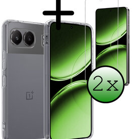 BASEY. BASEY. OnePlus Nord 4 Hoesje Siliconen Met 2x Screenprotector - Transparant