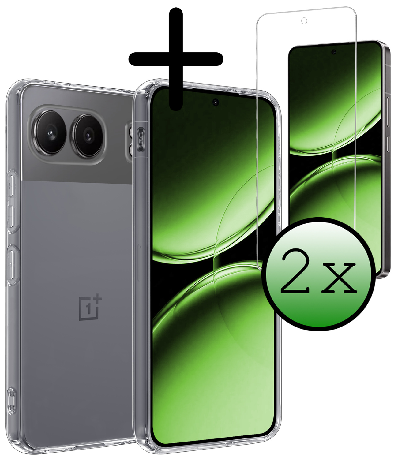 BASEY. Hoesje Geschikt voor OnePlus Nord 4 Hoesje Siliconen Case Hoes Met 2x Screenprotector - Hoes Geschikt voor OnePlus Nord 4 Hoes Cover Case - Transparant