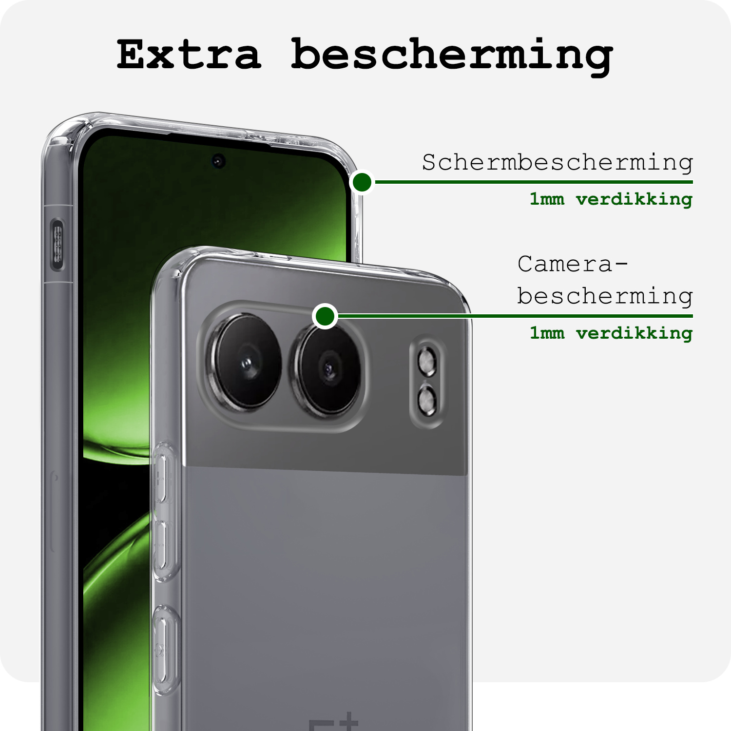 BASEY. Hoesje Geschikt voor OnePlus Nord 4 Hoesje Siliconen Case Hoes Met 2x Screenprotector - Hoes Geschikt voor OnePlus Nord 4 Hoes Cover Case - Transparant