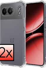 NoXx Hoesje Geschikt voor OnePlus Nord 4 Hoesje Siliconen Shock Proof Case Hoes - Hoes Geschikt voor OnePlus Nord 4 Hoes Cover Case Shockproof - Transparant - 2 PACK
