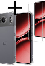 NoXx Hoesje Geschikt voor OnePlus Nord 4 Hoesje Siliconen Shock Proof Case Hoes Met Screenprotector - Hoes Geschikt voor OnePlus Nord 4 Hoes Cover Case Shockproof - Transparant