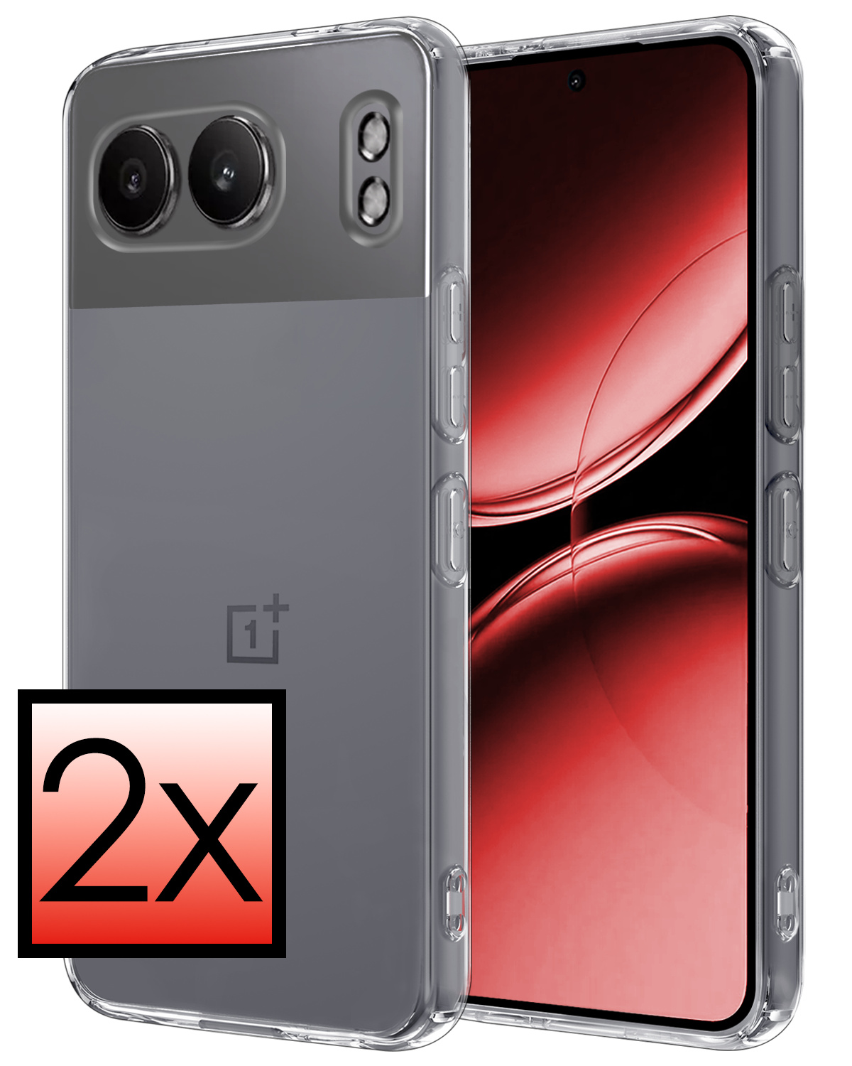 NoXx Hoesje Geschikt voor OnePlus Nord 4 Hoesje Siliconen Case Hoes - Hoes Geschikt voor OnePlus Nord 4 Hoes Cover Case - Transparant - 2 PACK