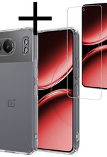 NoXx Hoesje Geschikt voor OnePlus Nord 4 Hoesje Siliconen Case Hoes Met Screenprotector - Hoes Geschikt voor OnePlus Nord 4 Hoes Cover Case - Transparant