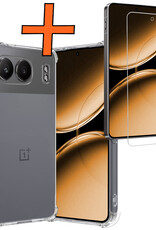 Nomfy Hoesje Geschikt voor OnePlus Nord 4 Hoesje Siliconen Shock Proof Case Hoes Met Screenprotector - Hoes Geschikt voor OnePlus Nord 4 Hoes Cover Case Shockproof - Transparant