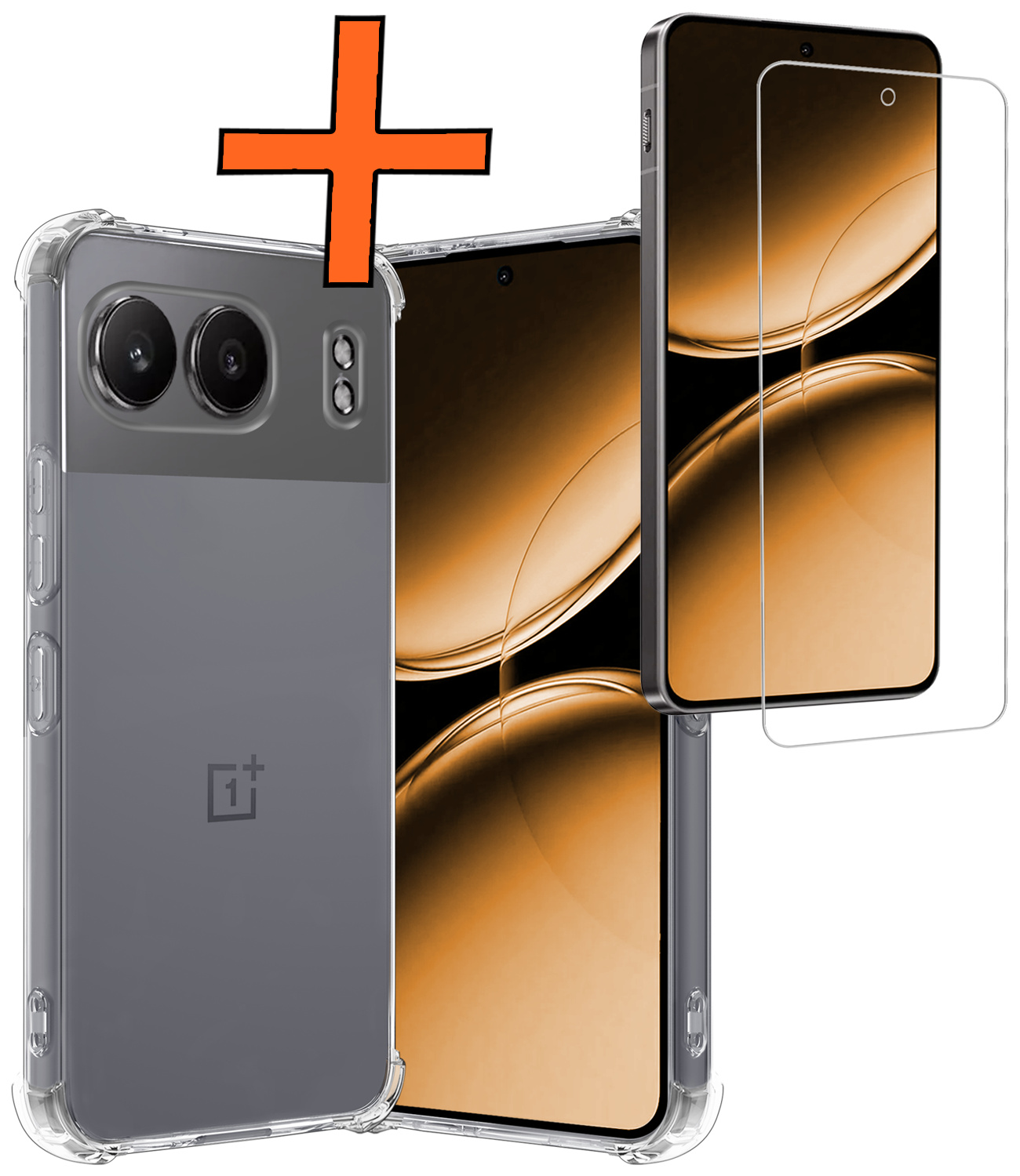 Nomfy Hoesje Geschikt voor OnePlus Nord 4 Hoesje Siliconen Shock Proof Case Hoes Met Screenprotector - Hoes Geschikt voor OnePlus Nord 4 Hoes Cover Case Shockproof - Transparant
