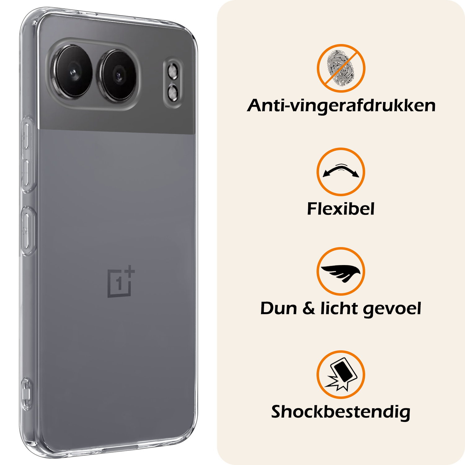 Nomfy Hoesje Geschikt voor OnePlus Nord 4 Hoesje Siliconen Case Hoes - Hoes Geschikt voor OnePlus Nord 4 Hoes Cover Case - Transparant