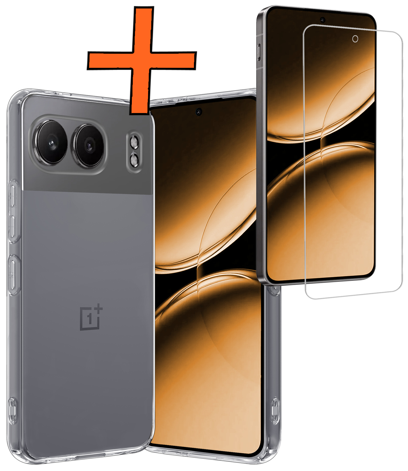 Nomfy Hoesje Geschikt voor OnePlus Nord 4 Hoesje Siliconen Case Hoes Met Screenprotector - Hoes Geschikt voor OnePlus Nord 4 Hoes Cover Case - Transparant