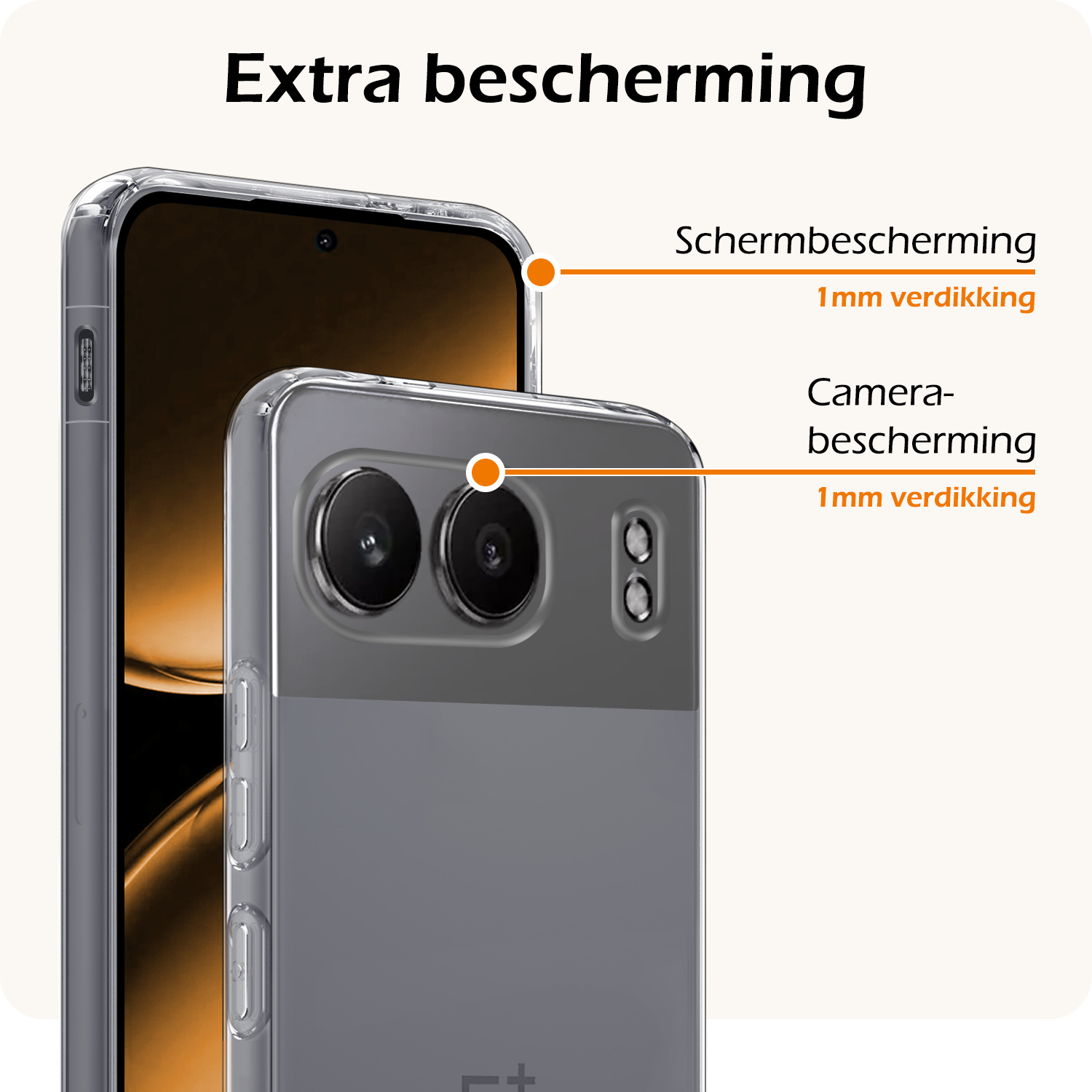 Nomfy Hoesje Geschikt voor OnePlus Nord 4 Hoesje Siliconen Case Hoes Met Screenprotector - Hoes Geschikt voor OnePlus Nord 4 Hoes Cover Case - Transparant