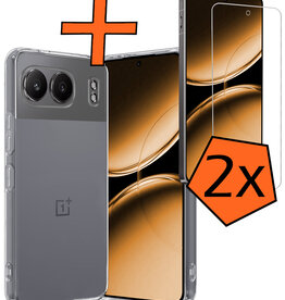 Nomfy Nomfy OnePlus Nord 4 Hoesje Siliconen Met 2x Screenprotector - Transparant