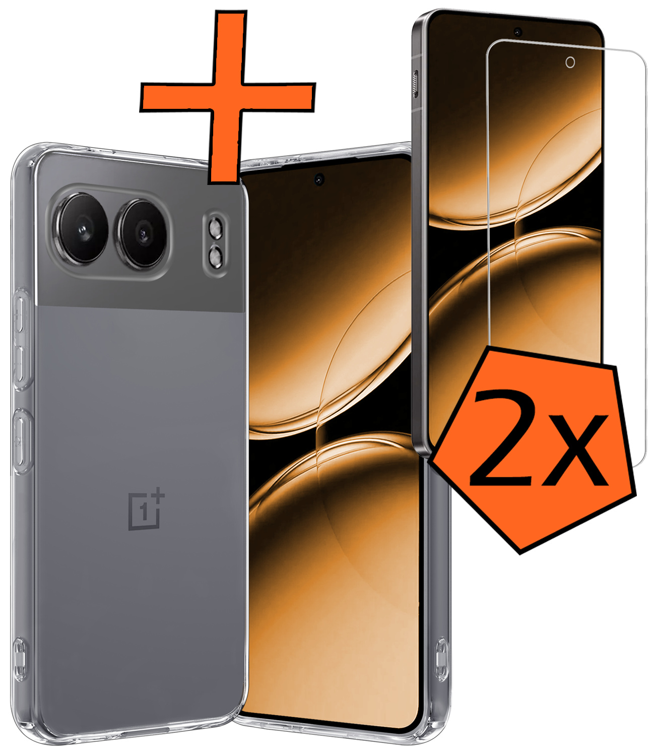 Nomfy Hoesje Geschikt voor OnePlus Nord 4 Hoesje Siliconen Case Hoes Met 2x Screenprotector - Hoes Geschikt voor OnePlus Nord 4 Hoes Cover Case - Transparant