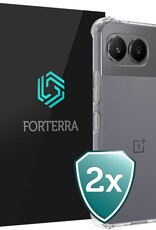 Forterra Hoesje Geschikt voor OnePlus Nord 4 Hoesje Siliconen Shock Proof Case Hoes - Hoes Geschikt voor OnePlus Nord 4 Hoes Cover Case Shockproof - Transparant - 2 PACK
