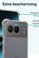 Forterra Hoesje Geschikt voor OnePlus Nord 4 Hoesje Siliconen Shock Proof Case Hoes Met Screenprotector - Hoes Geschikt voor OnePlus Nord 4 Hoes Cover Case Shockproof - Transparant