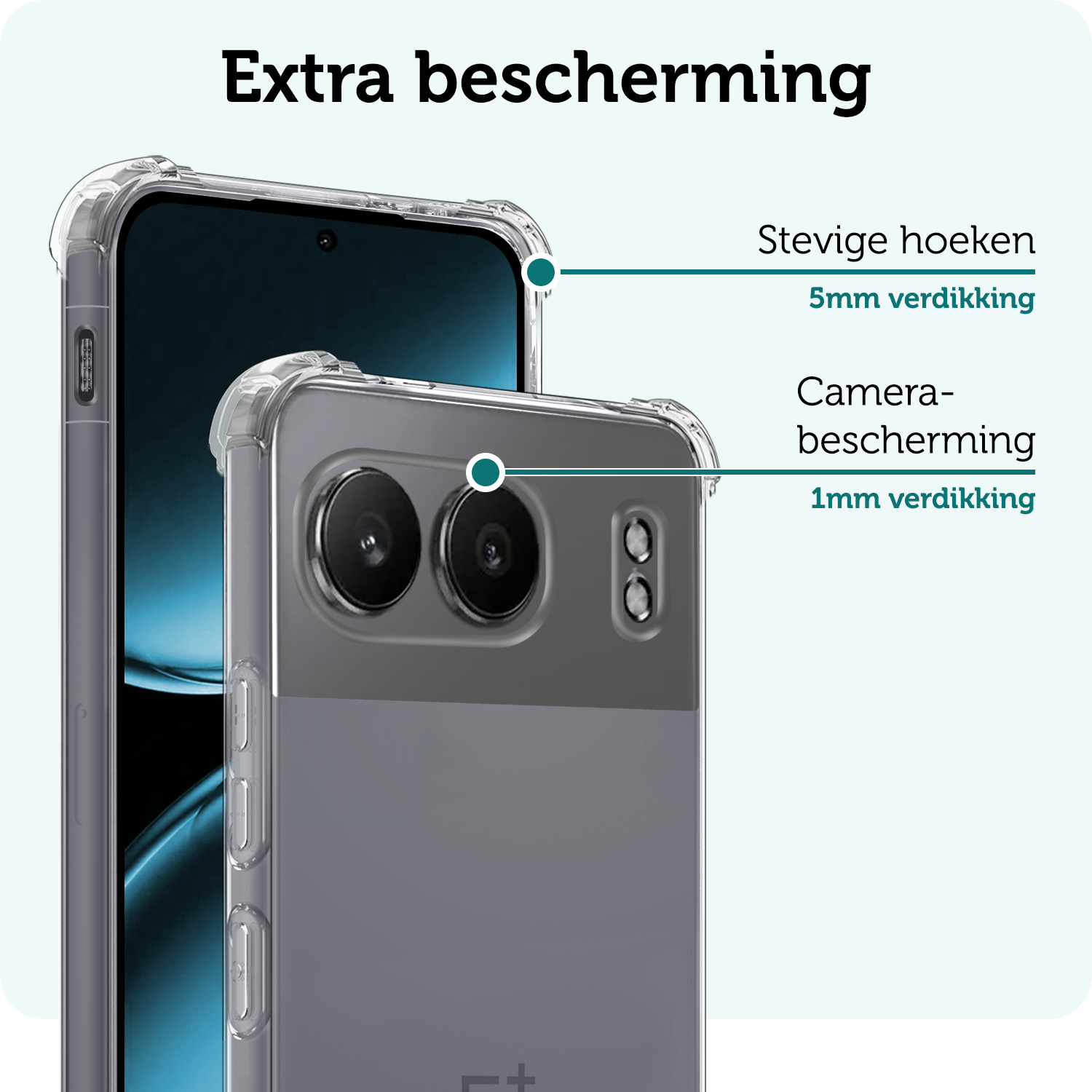 Forterra Hoesje Geschikt voor OnePlus Nord 4 Hoesje Siliconen Shock Proof Case Hoes Met Screenprotector - Hoes Geschikt voor OnePlus Nord 4 Hoes Cover Case Shockproof - Transparant