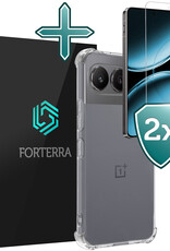 Forterra Hoesje Geschikt voor OnePlus Nord 4 Hoesje Siliconen Shock Proof Case Hoes Met 2x Screenprotector - Hoes Geschikt voor OnePlus Nord 4 Hoes Cover Case Shockproof - Transparant