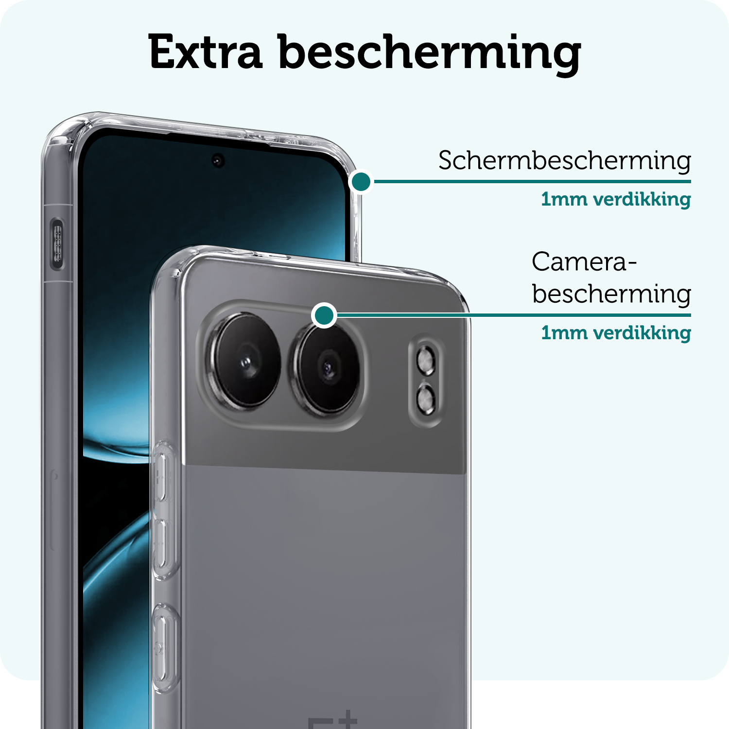 Forterra Hoesje Geschikt voor OnePlus Nord 4 Hoesje Siliconen Case Hoes - Hoes Geschikt voor OnePlus Nord 4 Hoes Cover Case - Transparant