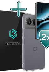 Forterra Hoesje Geschikt voor OnePlus Nord 4 Hoesje Siliconen Case Hoes Met 2x Screenprotector - Hoes Geschikt voor OnePlus Nord 4 Hoes Cover Case - Transparant